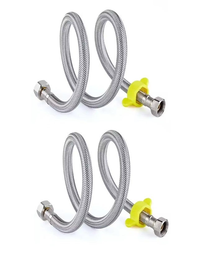 INDOROX Stainless Steel Connection Pipe for Geyser/Wash Basin/Cistern - Silver, 36 Inch, Pack of 2 - Image 1